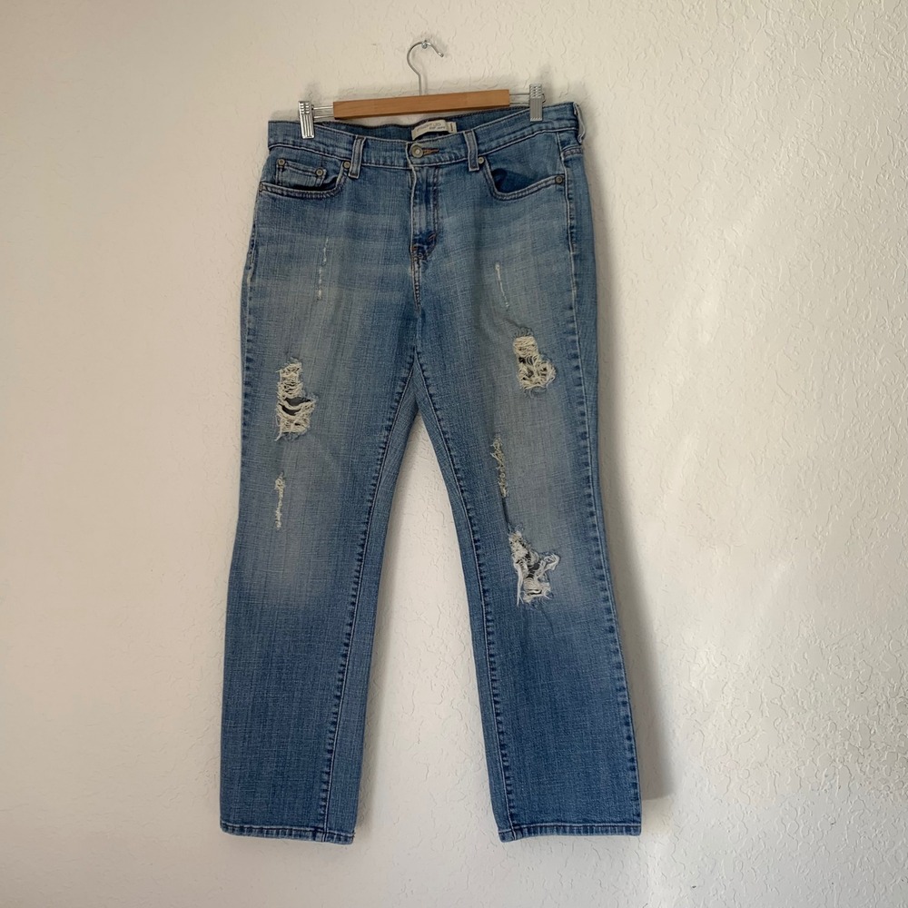 Vintage Y2K Levis 505 Straight Leg Jeans Distressed‎ Women 12 Short Rodeo Street